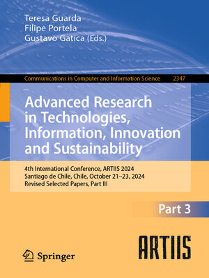 cover image of Advanced Research in Technologies, Information, Innovation and Sustainability